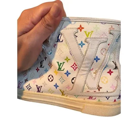 RARE Louis Vuitton Murakami High Top Sneakers - with box - Picture 2 of 4